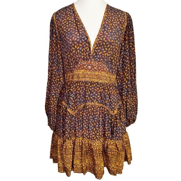 ULLA JOHNSON Hayana Fit & Flare Silk Mini Dress